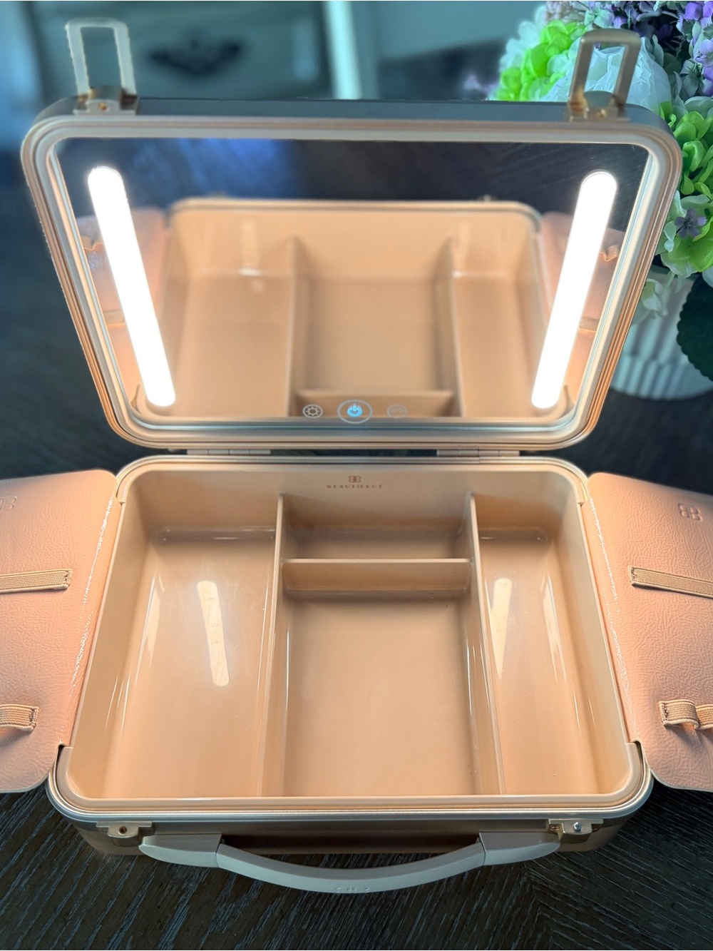 Beautifect Luxury Cosmetic Portable Vanity Case Rose Gold-True Daylight- GREAT